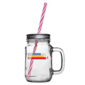Triathlon, Natation, Cyclisme, Course à pied, Sports - Bocal à boisson - transparent - Droite