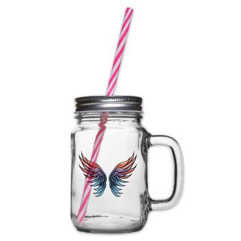 Wing Icon - Glass jar with handle and screw cap - clear - Right