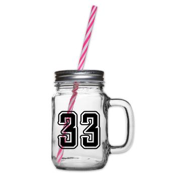 33 Zahl symbol - Henkelglas mit Schraubdeckel - Klar - Rechts