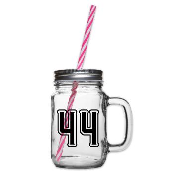 44 Zahl symbol - Henkelglas mit Schraubdeckel - Klar - Rechts