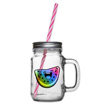 Pastèque Bande dessinée colorée - Bocal à boisson - transparent - Droite