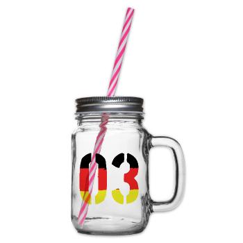 3 Number symbol Germany - Glass jar with handle and screw cap - clear - Right