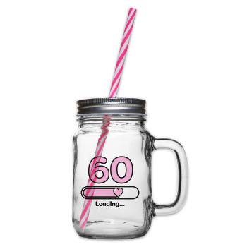 60th anniversary - Glass jar with handle and screw cap - clear - Right