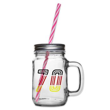 70 Zahl Symbol Germany - Henkelglas mit Schraubdeckel - Klar - Rechts