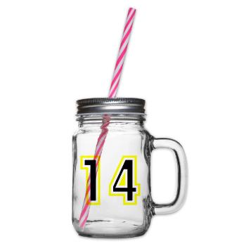 14 Number College - Glass jar with handle and screw cap - clear - Right