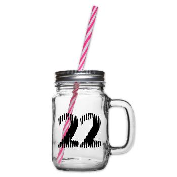 22 number jersey - Glass jar with handle and screw cap - clear - Right