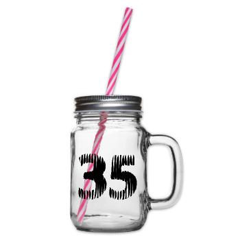 35 number jersey - Glass jar with handle and screw cap - clear - Right