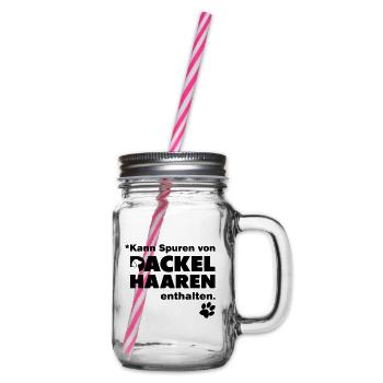 Kann Spuren von Dackelhaaren enthalten - Henkelglas mit Schraubdeckel - Klar - Rechts