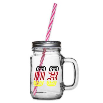 3 Number symbol Germany - Glass jar with handle and screw cap - clear - Right