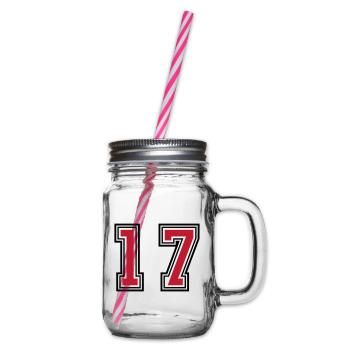 17 Number symbol - Glass jar with handle and screw cap - clear - Right