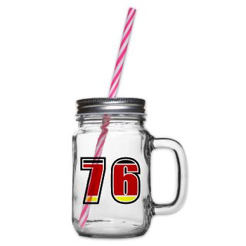 76 Number Germany Jersey - Glass jar with handle and screw cap - clear - Right