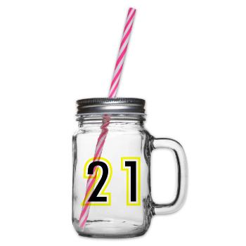 21 Number College - Glass jar with handle and screw cap - clear - Right