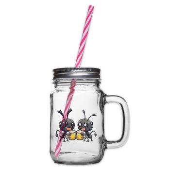 Ameise Bier Lustig Party - Henkelglas mit Schraubdeckel - Klar - Rechts
