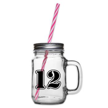 12 Zahl symbol - Henkelglas mit Schraubdeckel - Klar - Rechts