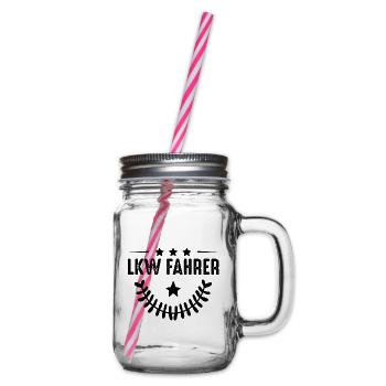 Truck Driver Profession - Glass jar with handle and screw cap - clear - Right