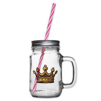 Krone Symbol - Henkelglas mit Schraubdeckel - Klar - Rechts
