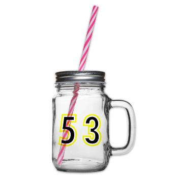53 Number College - Glass jar with handle and screw cap - clear - Right