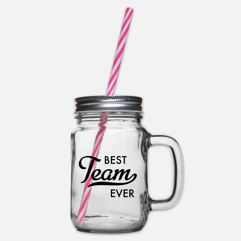 Bestes Team - Henkelglas mit Schraubdeckel - Klar