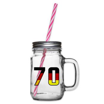 70 Zahl Symbol Germany - Henkelglas mit Schraubdeckel - Klar - Rechts