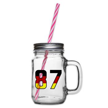 87 Zahl Symbol Germany - Henkelglas mit Schraubdeckel - Klar - Rechts