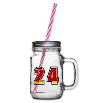 24 Number Germany Jersey - Glass jar with handle and screw cap - clear - Right