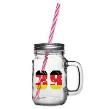 39 Number Germany Jersey - Glass jar with handle and screw cap - clear - Right