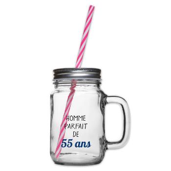 homme parfait de 55 ans cadeau saint valentin - Bocal à boisson - transparent - Droite