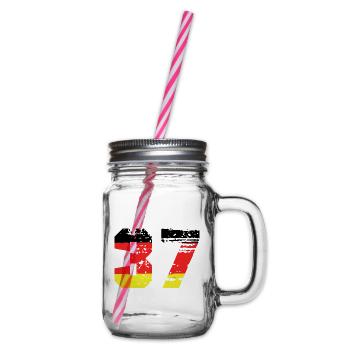 37 Number Germany Jersey - Glass jar with handle and screw cap - clear - Right