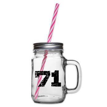 71 number jersey - Glass jar with handle and screw cap - clear - Right