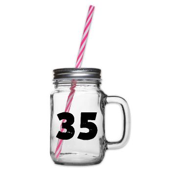 35 Zahl - Henkelglas mit Schraubdeckel - Klar - Rechts