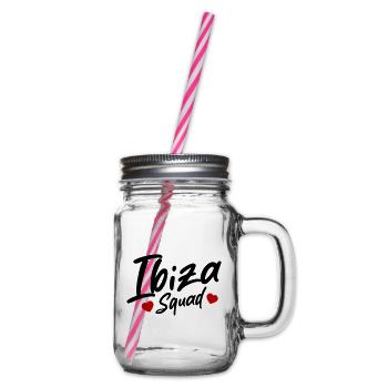 Ibiza Squad Heart - Glass jar with handle and screw cap - clear - Right