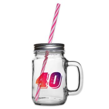 40 Zahl Symbol - Henkelglas mit Schraubdeckel - Klar - Rechts