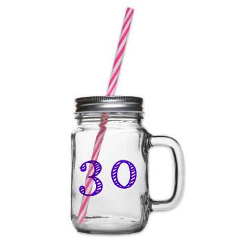 30 JAHRE. 30-JÄHRIGES JUBILÄUM. GEBURTSTAG 30 JAHRE. 30 - Henkelglas mit Schraubdeckel - Klar - Rechts