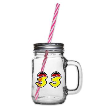 33 Zahl symbol Germany - Henkelglas mit Schraubdeckel - Klar - Rechts