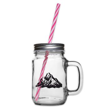 Mountains Nature - Glass jar with handle and screw cap - clear - Right