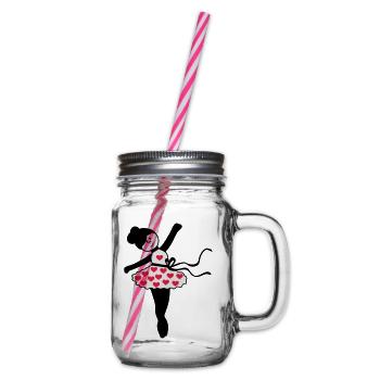 kleine Ballerina mit Herz - Henkelglas mit Schraubdeckel - Klar - Rechts