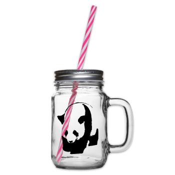 Panda - Glass jar with handle and screw cap - clear - Right