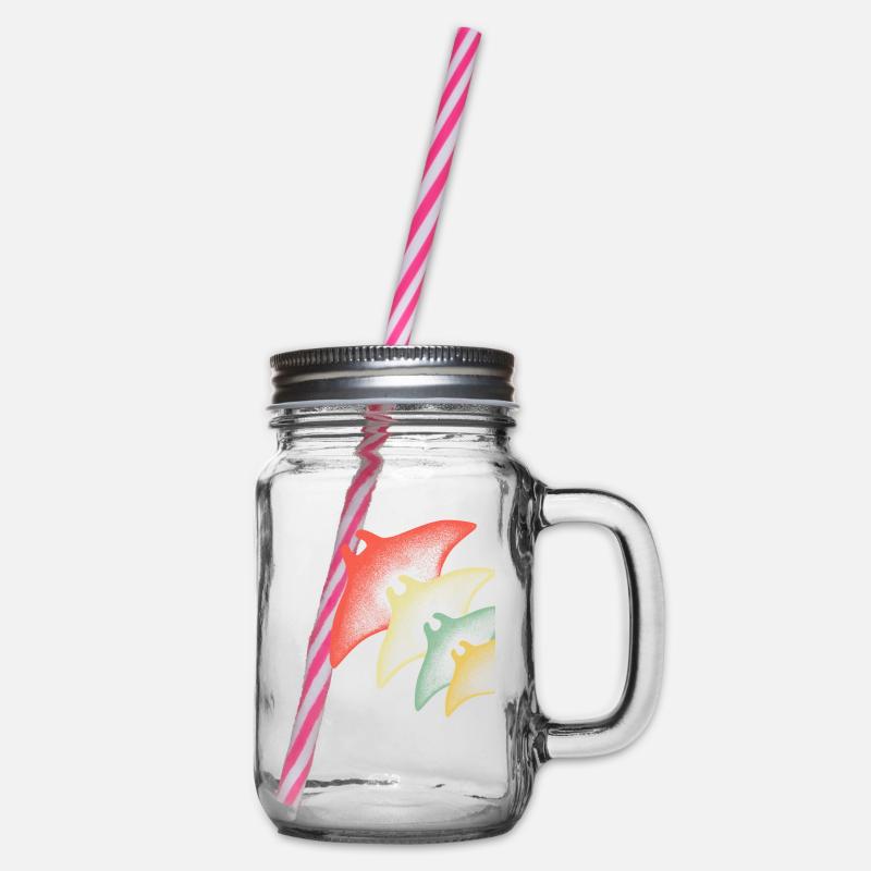 Rochen Taucher Geschenk Diving - Henkelglas mit Schraubdeckel - Klar