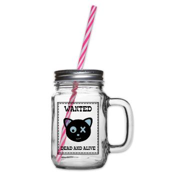Wanted Schrödingers Katze Dead and Alive - Henkelglas mit Schraubdeckel - Klar - Rechts