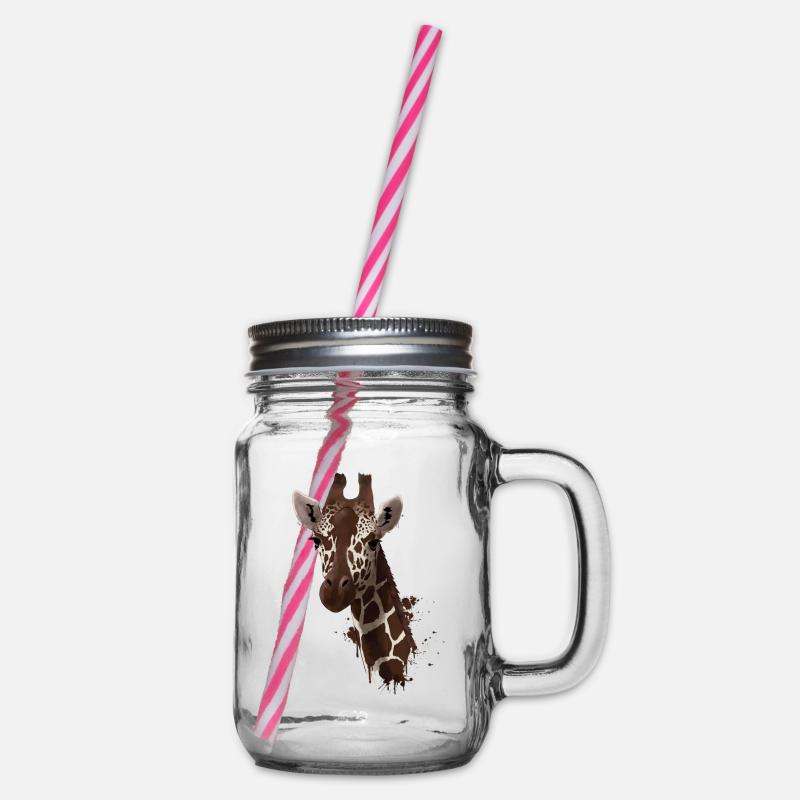 Giraffe - Henkelglas mit Schraubdeckel - Klar