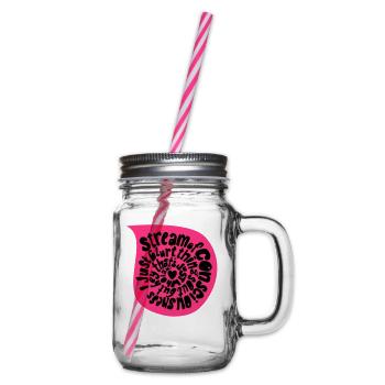 stream of conciousness in a droplet - Glass jar with handle and screw cap - clear - Right