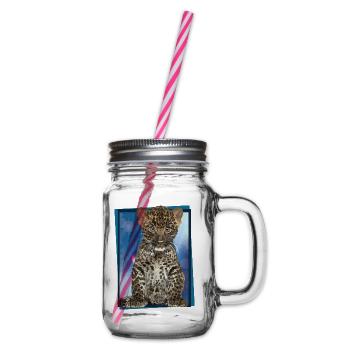 Leopard - Glass jar with handle and screw cap - clear - Right