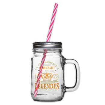 49 ans Anniversaire Humour Naissance 1973 Cadeau - Bocal à boisson - transparent - Droite
