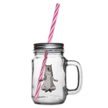 Drôle de yoga Smoke British Shorthair Cat - Bocal à boisson - transparent - Droite