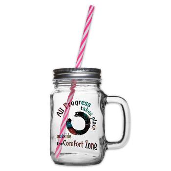 all progress enso dark copy - Glass jar with handle and screw cap - clear - Right