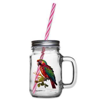 Papagei - Henkelglas mit Schraubdeckel - Klar - Rechts