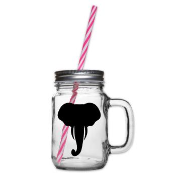 Elefant Kopf Tier Geschenk - Henkelglas mit Schraubdeckel - Klar - Rechts