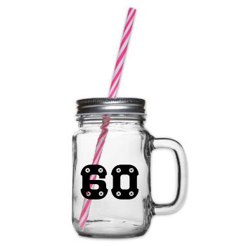 60th birthday - Glass jar with handle and screw cap - clear - Right