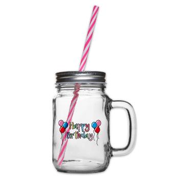 Joyeux anniversaire Félicitations Idée cadeau - Bocal à boisson - transparent - Droite
