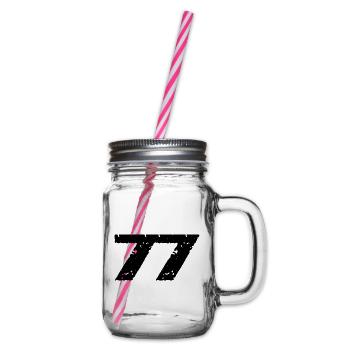 77 Number jersey - Glass jar with handle and screw cap - clear - Right